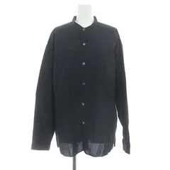 B&Y ユナイテッドアローズ BEAUTY&YOUTH ビューティー&ユース 24SS コットンナイロン LWN バンドカラー スクエアフォルム シャツ ブラウス 長袖 M 黒 ブラック /SY ■OS