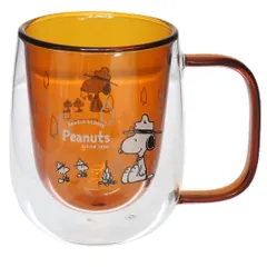 スヌーピー マグカップ ダブルウォールグラス ビーグル スカウト ピーナッツ マリモクラフト プレゼント キャラクター グッズ 