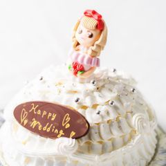 ドールケーキ 自分で飾り付けのできる プリンセスケーキ 5号　ホワイト