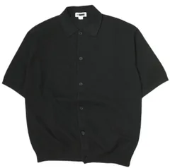 H BEAUTY&YOUTH エイチ ビューティーアンドユース 24SS シンミラノ ポロカラーショートスリーブカーディガン 1228-136-0755 L BLACK 半袖 シャツ トップス g21338