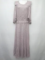 ◇ tocco closet トッコ クローゼット 五分袖 膝下丈 ワンピース サイズM パープル系 レディース P  【1407260001188】