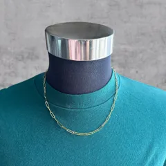 50cm ゴールド ペーパーチェーンネックレス メンズ レディース アクセサリー ブランド 金 デザインチェーンネックレス