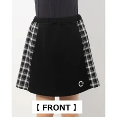 【CECIL McBEE green】 ダンボールニット チェック切替スカート （ﾌﾞﾗｯｸ）《Sサイズ》  M311