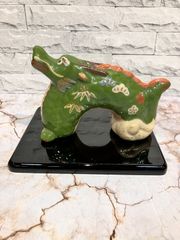 訳あり】中国美術 七宝焼 唐獅子 狛犬 置物 飾り物 景泰藍 金属工芸 