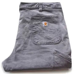 carharttカーハート ブリーチ ストレッチ ライトダック地 ワークパンツ グレー W40 L34★ペインター カーペンター ビッグサイズ