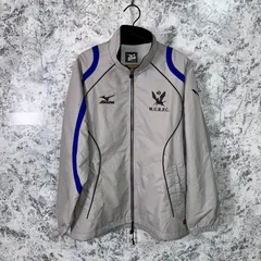 美品　MIZUNO　ミズノ　ジャンパー　ブルゾン　ウィンドブレーカー　ジャージ　スポーツ　裏起毛　長袖　ハイネック　ロゴプリント　春　秋　冬【size L】　グレー　灰　ブラック　黒　ブルー　青