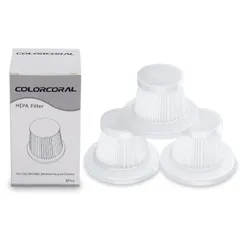 COLORCORAL ハンディクリーナー用フィルター 交換用 HEPAフィルター 洗える 三個セット ホワイト