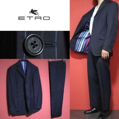 ETRO エトロ スーツ セットアップ ペイズリー柄 ネイビー ストライプ