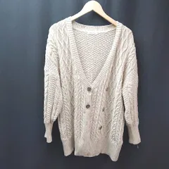 ◇ natural couture Vネック ロングカフス オーバーサイズ 長袖 カーディガン サイズFREE ベージュ レディース E  【1308160058466】
