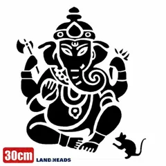 車 ステッカー 30cm 神様 ガネーシャ インド 象 ヒンドゥー教給油口 おもしろ バイク かっこいい カー用品 かわいい シール おしゃれ 転写式 黒 送料無料 st2056-30