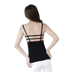 キャミソール 背中みせ パット付き サイズ レースキャミソール ブラック  インナー 下着 肌着 トップス 女性 カップ付き チューブトップ ルームウェア タンクトップ  背中露出 ベアトップ 黒 キャミベアトップ チラ見せ ブラックキャミソール