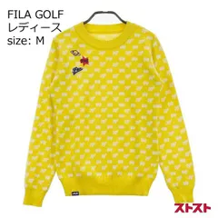 FILA GOLF フィラゴルフ 長袖 ニットセーター 総柄 イエロー系 M [240101136036]