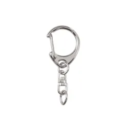 【在庫セール】キーホルダー金具 10個入 回転カン付き ハンドメイド キーリング アクセサリー 手芸用品 シルバー ワンタッチキーホルダー555M ニッケル