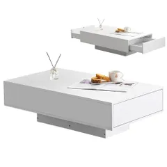 【在庫処分】木製 幅100×奥行き55 引き出し付き ホワイト 収納付き インテリア リビングテーブル 高級 ローテーブル 正規品 オーエスジェイ(OSJ)