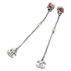 エルメス エマイユ 七宝 ボーダー シルバー オレンジ メタル  