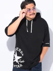 CONVERSE (コンバース) 5分丈 フード付き Tシャツ 吸汗速乾 UVカット パーカー