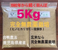 ※先行予約 玄米「農薬：栽培期間中不使用」R5年収穫 鹿児島県産直 13℃一定保存 5kg