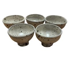 美濃焼 粉引き　やきもの　湯のみ　5客セット