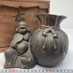 備前焼 置物 [B24220] 珍品 隠し絵 銘有り アンティーク インテリア 備前焼 置物 [B24220] 珍品 隠し絵 銘有り アンティーク インテリア
