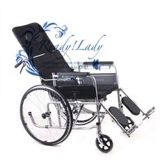 フルリクライニング折りたたみ車椅子、ベルト装着のリカンベント、ポータブルメッシュ通気性 輸送カート 6ギア調整可能なバック角度