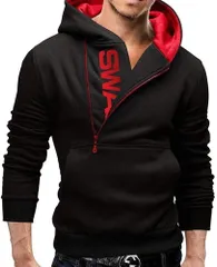 [エンプティオ] フード付き ウスデ ユッタリ プルオーバーパーカー メンズ ユル インナー トレーナー プルオーバー プルオーバ トップス スウェット パーカー フリース スポーツ hiphop カッコイイ 防寒 ストリート ストリート [ブラック] [M]