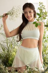 【5月21日まで！】Eclore Halter Top（エクローレ・ホルタートップ）Ballet Fit Skirt Pants（バレエフィットスカートパンツ）｜FORALL polewear（フォーオール）Apple Mint（アップルミント／グリーン／緑）