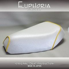 □【Tact タクト AF09 クレージュタクト クレタク　スパタク】張替え済♪　カスタムシート　白（竹編柄）/黄色パイピング《Euphoria》□MK46193