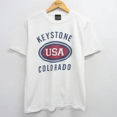 L/古着 半袖 ビンテージ Tシャツ メンズ 00s USAロゴ コロラド コットン クルーネック 白 ホワイト 25aug01 中古