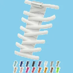 【在庫処分】水色 黄色 紫 緑 青 赤 白 黒 留め具 金具 革靴 くつ スニーカー 子供 シューレース ほどけない 靴ひもゴム 伸びる 結ばない靴紐 ダクション [Daction]