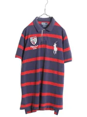 【お得なクーポン配布中!】 ビックポニー ポロ ラルフローレン ボーダー 鹿の子 半袖 ポロシャツ メンズ XXL / 半袖シャツ ラガーシャツ タイプ ラグビー 大きいサイズ
