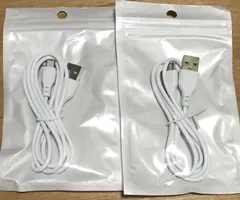 ホワイト 2本 1m micro USBケーブル Android スマホ データ通信 デュアルショック4 コントローラー マイクロUSB usb 携帯 USB-A 2.0 - Micro-B パソコン スピーカー 充電器