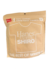 Hanes ヘインズ SHIRO クルーネックTシャツ Sサイズ ホワイト 綿100% 7.0オンス 丸胴仕様 HM1-X201 白T メンズ レディース