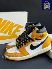 NIKE AIR JORDAN 1 RETRO HIGH OG ナイキ エア ジョーダン 1 レトロ ハイ OG メンズ スニーカー ハイカット YELLOW OCHRE/BLACK/SAIL イエロー DZ5485-701-WTO輸入2