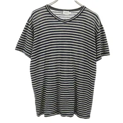 ARMANI COLLEZIONI アルマーニコレッツォーニ ボーダー柄 半袖 ニット M 濃紺 レディース 古着