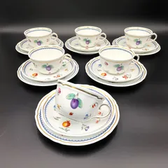 美品 ◆ リチャードジノリ ◆ イタリアンフルーツ トリオ 6客 セット 金彩