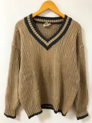 Banana Republic（バナナリパブリック）80's～90's　USA製　Vネック　コットン　ニット　セーター　スクールニット【E2229-007】