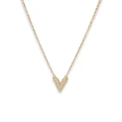 Bel cuore [ベルクオーレ] ネックレス V ライン キュービックジルコニア ペンダント メンズ/レディース Bel-135 (ゴールド) [ゴールド]