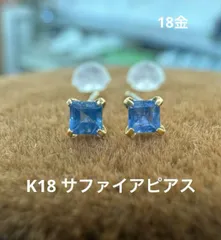 3.0×5.0mm】スクエアライトアメジストのフックピアス K18YG