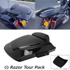 【ミニポルさまフルセット】ハーレー 薄型 レーザー ツアーパック &デタッチャブルラック&4ポイントマウントキット　バックレスト＆インナーマット付き
