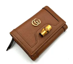 鑑定済み】正規品 GUCCI グッチ バンブー ダイアナ コンパクト  