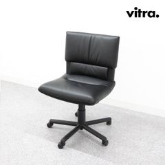 【展示品】Vitra ヴィトラ Imago イマーゴ オフィス アームレス チェア キャスター レザー ブラック マリオ・ベリーニ 定価53万【3】
