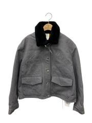 エルメス 2H0255DT ジャケット 36 グレー ボアカラー ブルゾン ITQTF4DM5CRG
