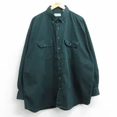 XL/古着 セントジョンズベイ 長袖 シャツ メンズ 90s 大きいサイズ コットン ボタンダウン 緑 グリーン spe 25sep12 中古 トップス