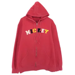 古着 DISNEY PARKS MICKEY MOUSE ミッキーマウス バックプリント キャラクター スウェットフルジップパーカー メンズXXL/eaa440504