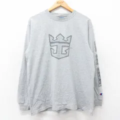 L/古着 チャンピオン Champion 長袖 ビンテージ Tシャツ メンズ 00s ROYAL CARIBBEAN クルーネック グレー 霜降り 25jul25 中古