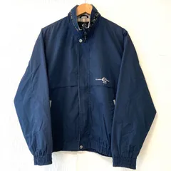 80s 90s ヴィンテージ！(^w^)b Christian Ribot Paris クリスチャンリボーパリ ジップアップ スイングトップ 長袖 ジャケット ブルゾン ジャンパー レトロ 古着 アメカジ トップス ネイビー 紺色 メンズ 男性 サイズL