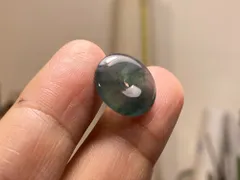 RS10-112 氷種 灰藍花 玉壁 平安守り 天然ドグアテマラ産 A貨 本翡翠 ルース ネックレス