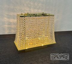 豪華！ビーズ贅沢仕様 富士型 スタンド シャンデリア 大 金メッキ ストラスビーズ 観光バス デコトラ レトロ 男の城 金華山 車内照明 C0691S