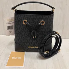 美品 マイケルコース ショルダーバッグ マーサー シグネチャー PVC スモール ドローストリング バケット メッセンジャー