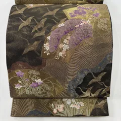 【新品未使用⠀】 袋帯 紫と金の花柄 帝国貝紫 金通 新品未使用⠀】 袋帯 紫と金の花柄 帝国貝紫 金通 新品未使用